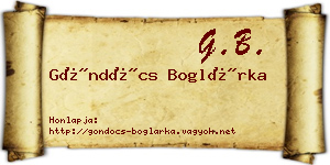 Göndöcs Boglárka névjegykártya